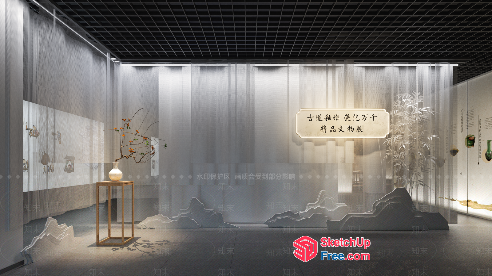 Elegant Japanese Style Decor With Traditional Elements 3D SketchUp File