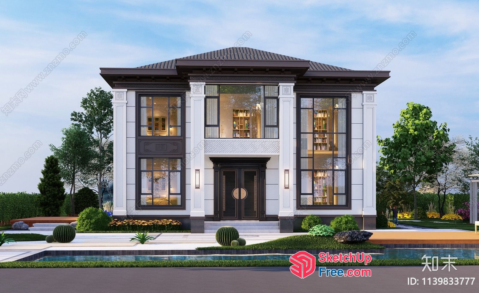 Luxurious Modern Villa With Elegant Facade 3D SketchUp File