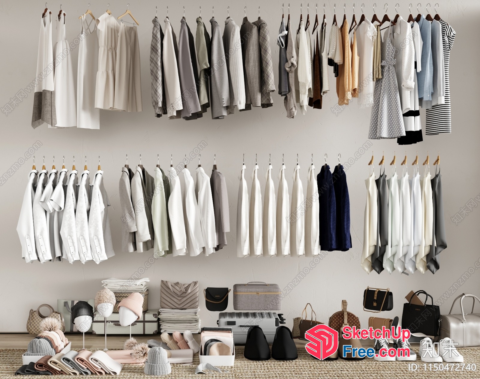 Elegant And Sophisticated Wardrobe Collection 3D SketchUp File