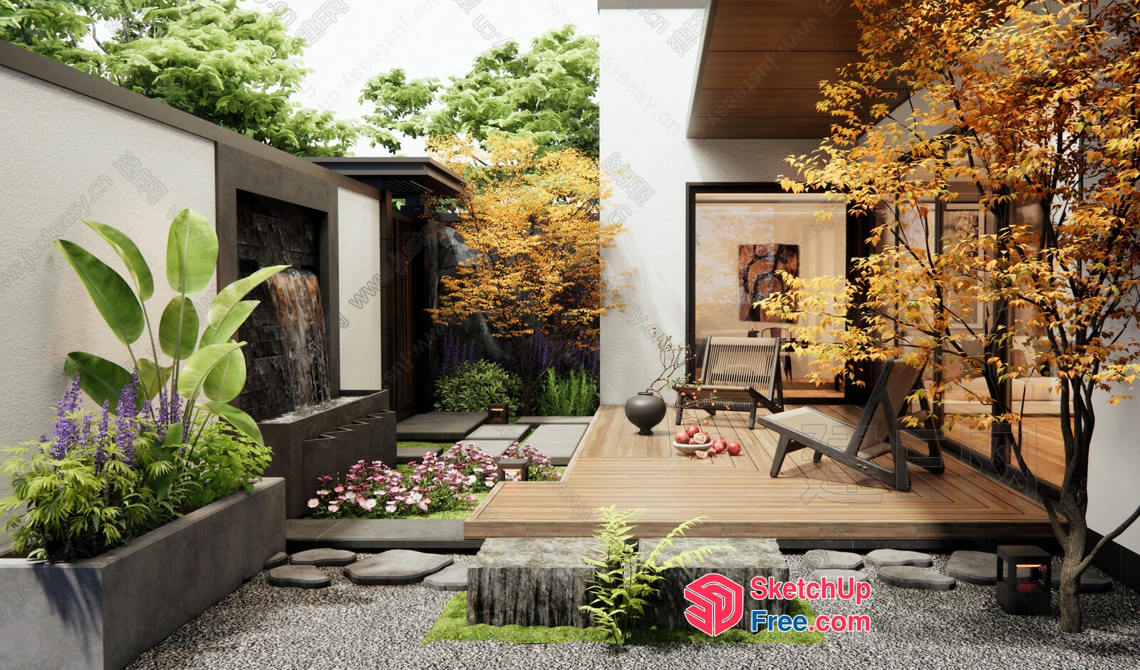 Serene Zen Garden Oasis 3D SketchUp File