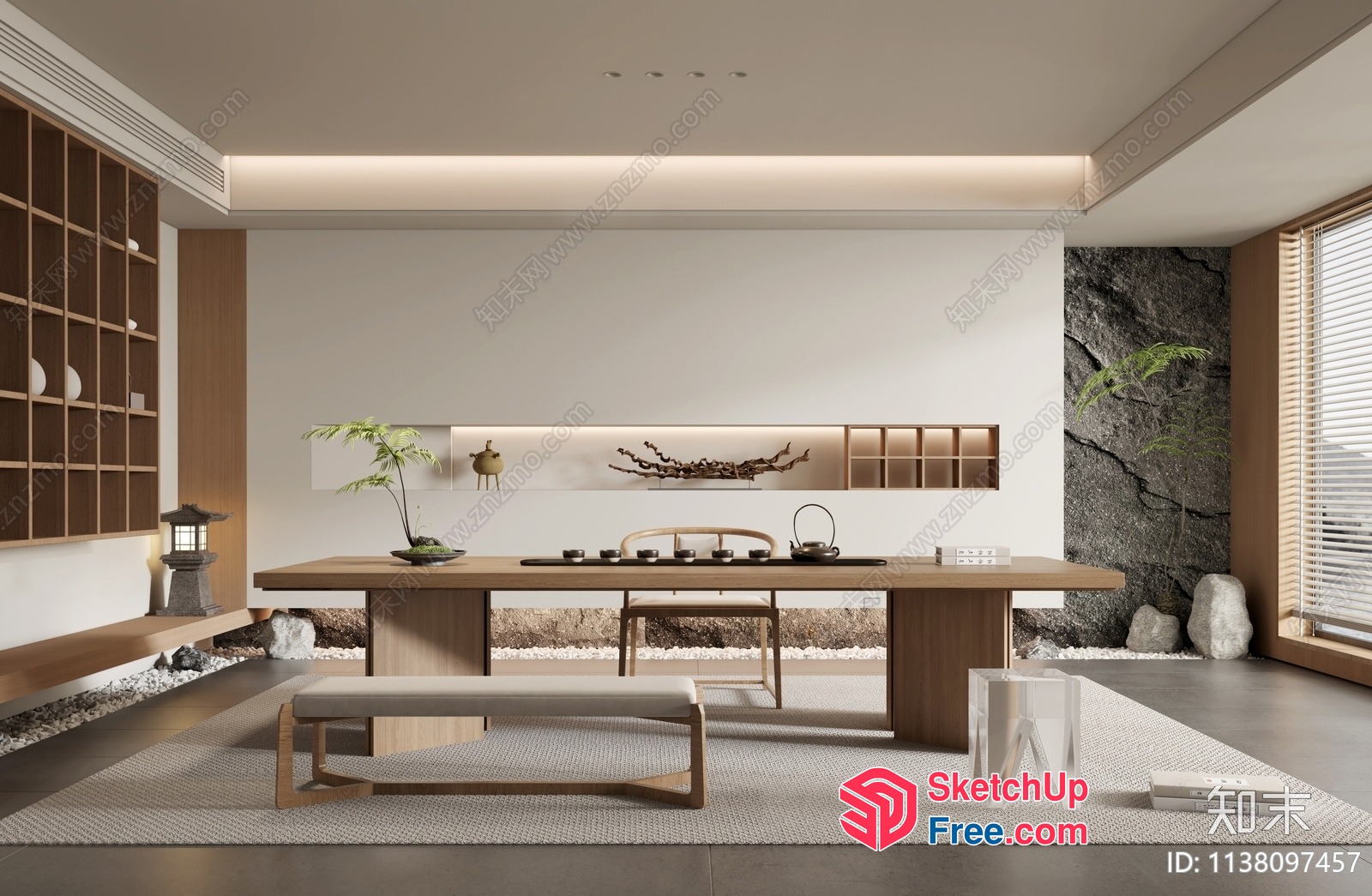 Minimalist Japanese Style Interior Decor 3D SketchUp File