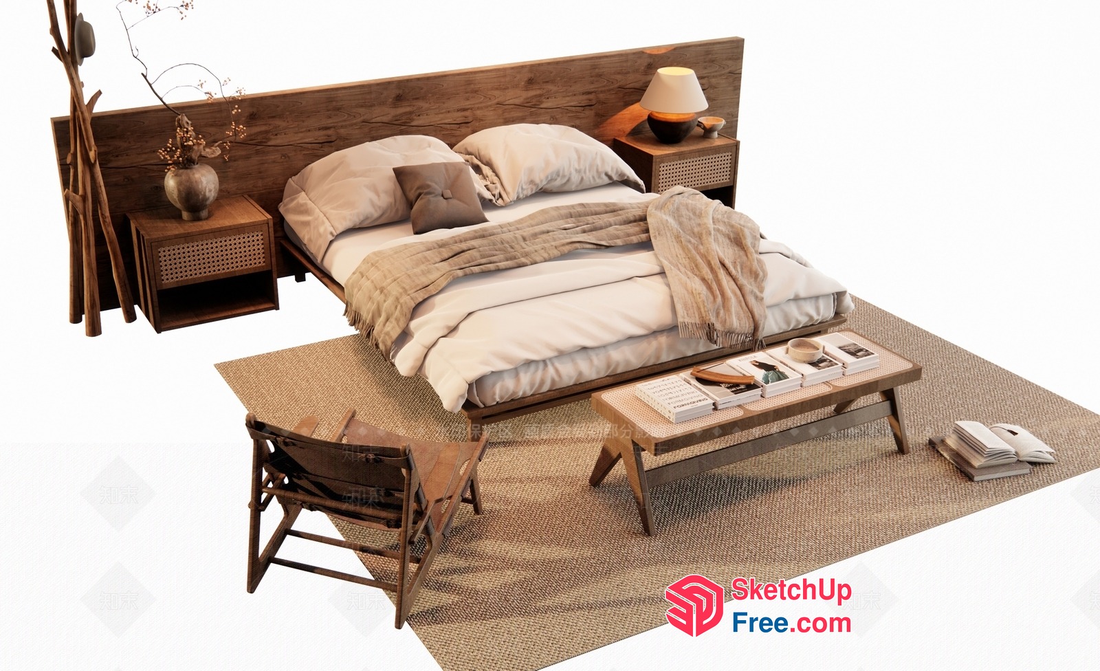 Rustic Wood Accents And Earthy Textures 3D SketchUp File