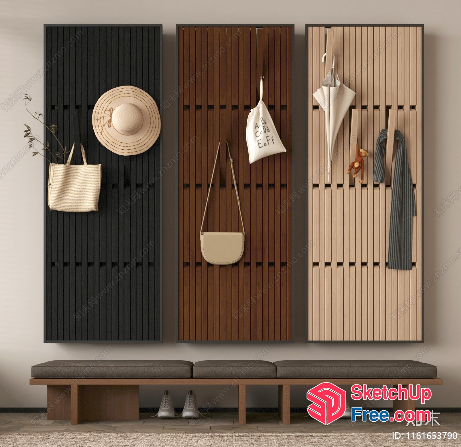 Modern Minimalist Wooden Wall Decor 3D SketchUp File