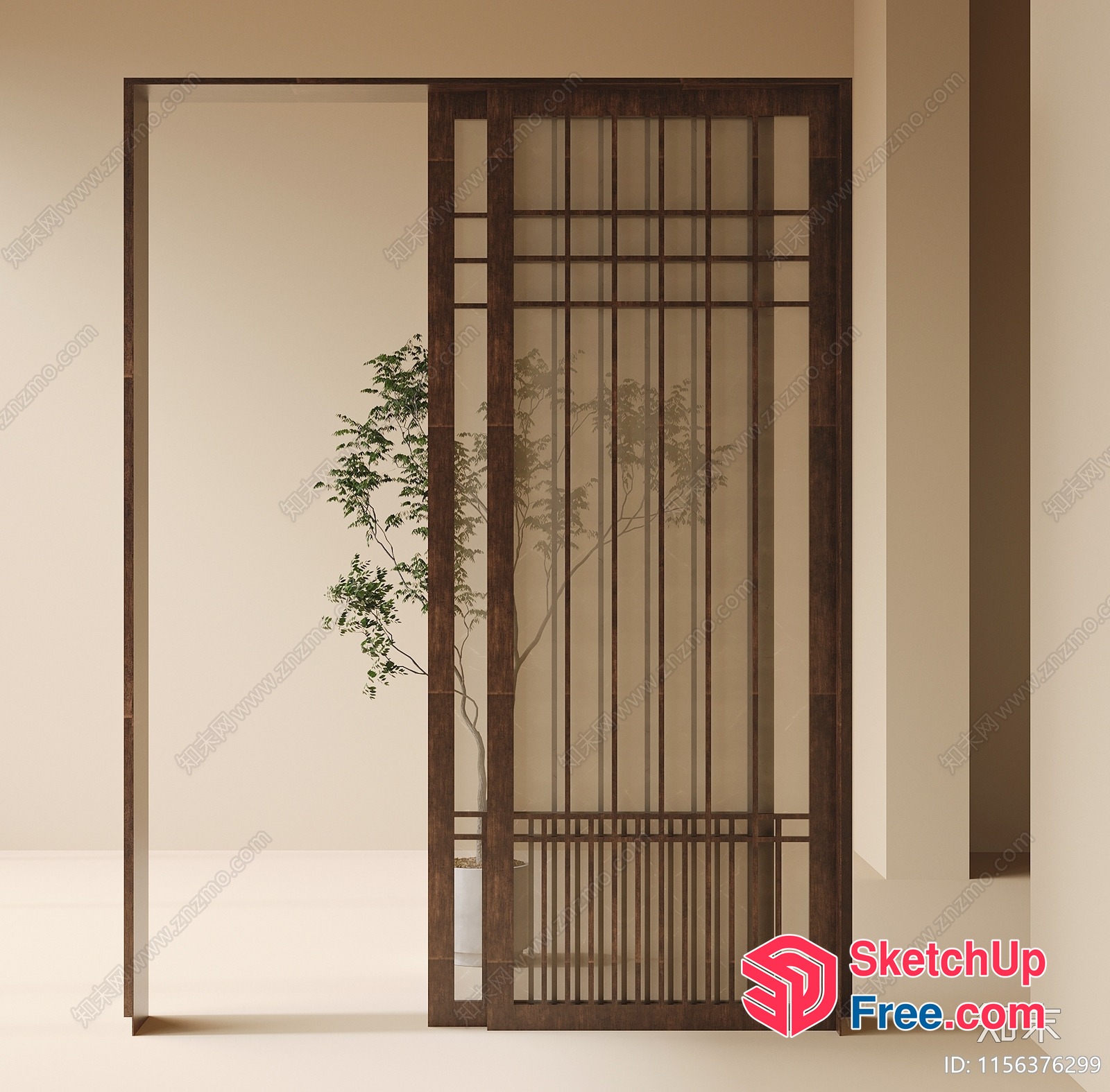 Elegant Partition Screen Design 3D SketchUp File