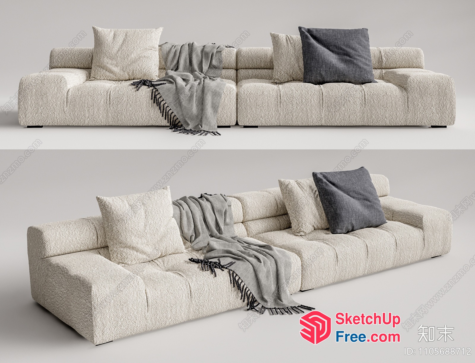 Modern Minimalist Living Room Sofa Set 3D SketchUp File
