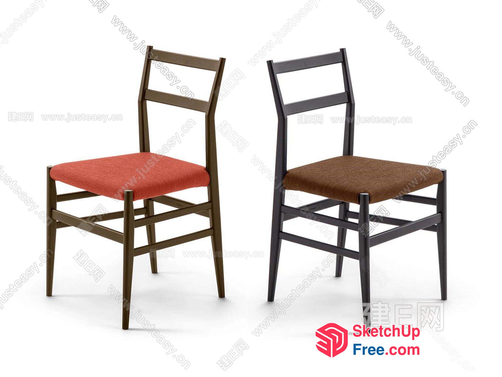 Two Chairs In Different Styles And Colors 3D SketchUp File