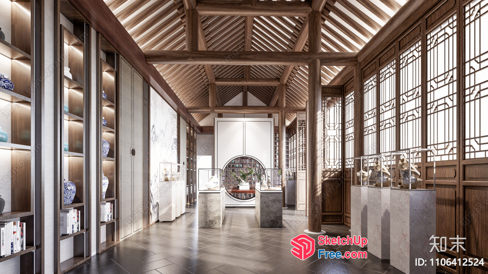 Traditional Chinese-Inspired Interior Design 3D SketchUp File