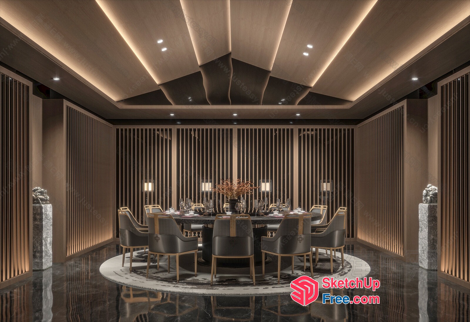 Luxurious Modern Dining Room 3D SketchUp File