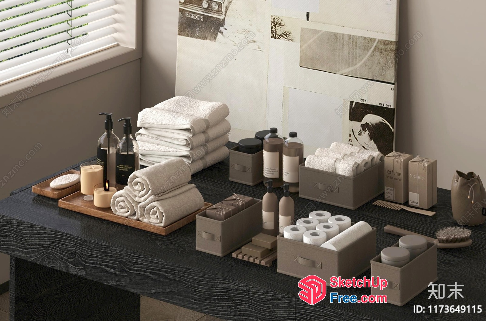 Bathing Essentials And Towels 3D SketchUp File