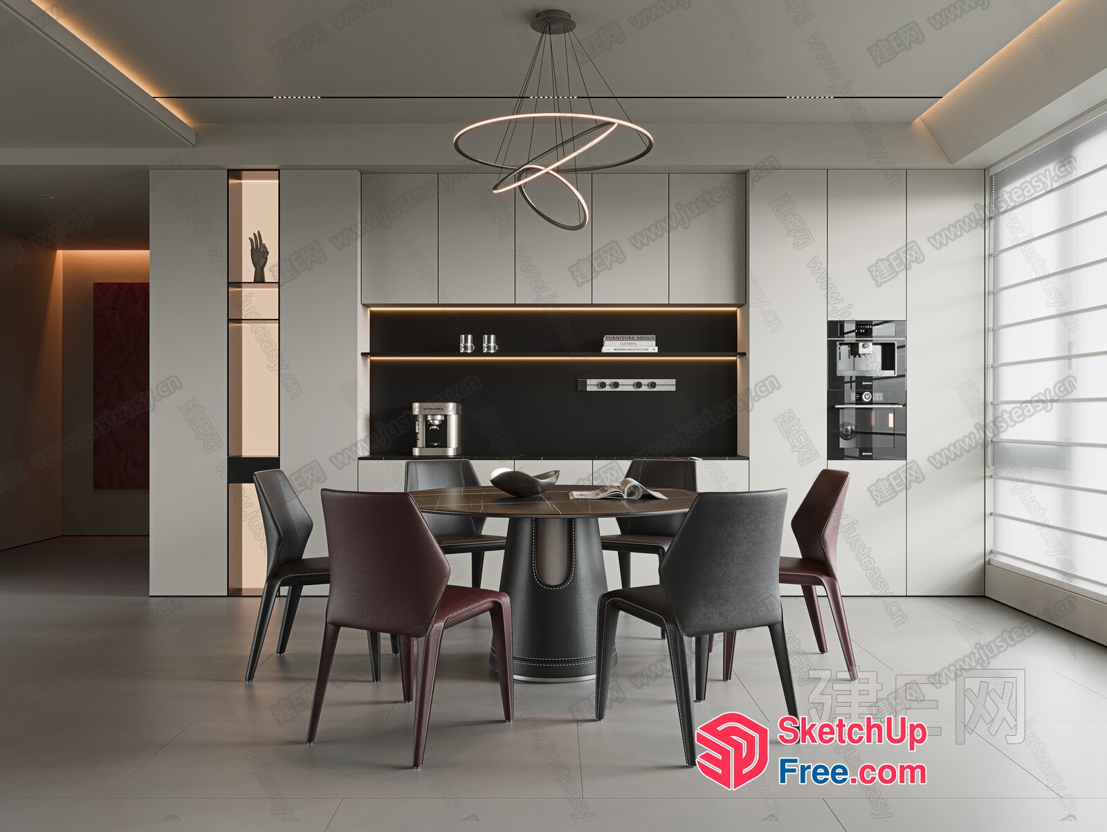 Modern Minimalist Dining Room With Sleek Furniture 3D SketchUp File