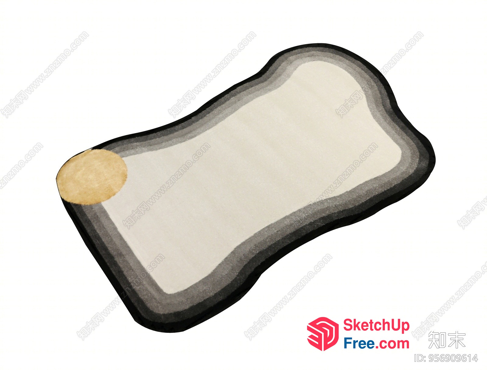 A Simple And Elegant White And Black Shape 3D SketchUp File