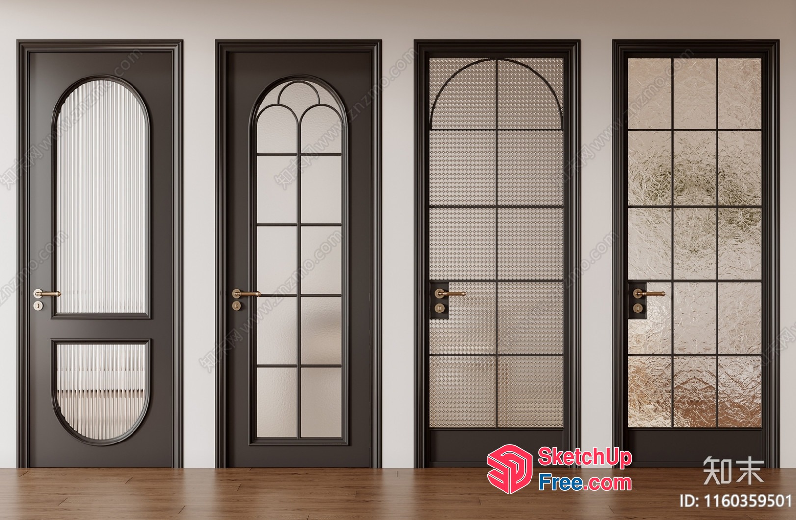 Four Doors With Distinctive Styles And Designs 3D SketchUp File