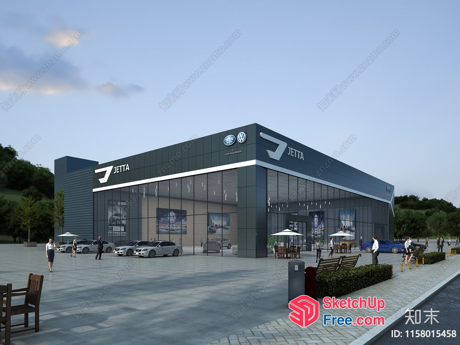 Volkswagen Dealership Building 3D SketchUp File