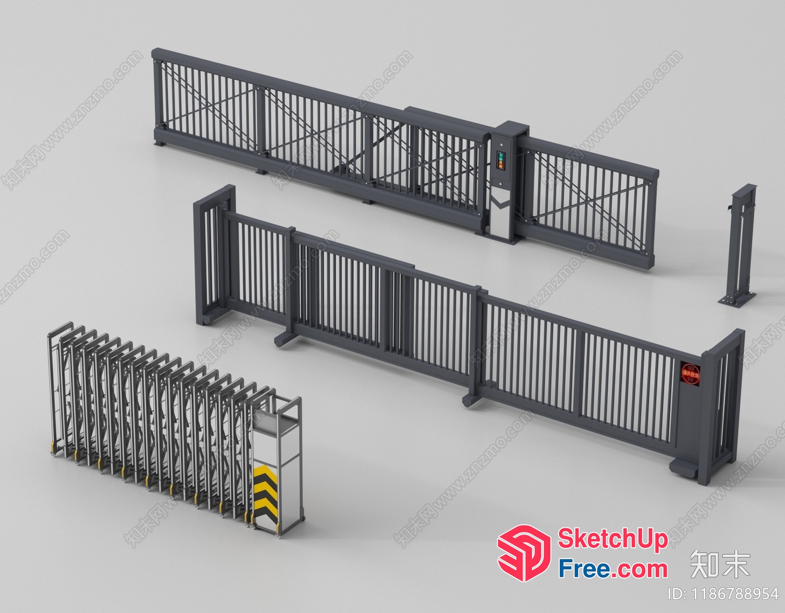 Security Gate With Turnstile 3D SketchUp File
