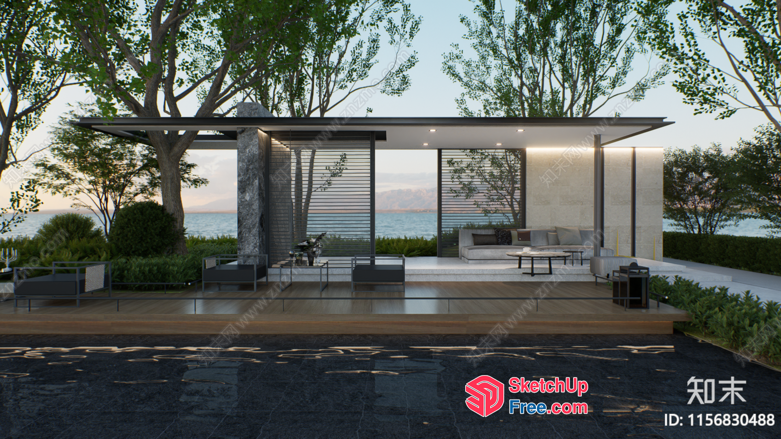 Modern Villa Exterior With Elegant Decor 3D SketchUp File