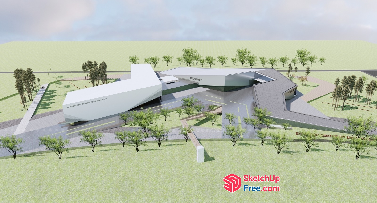 Futuristic Modern Building Design 3D SketchUp File