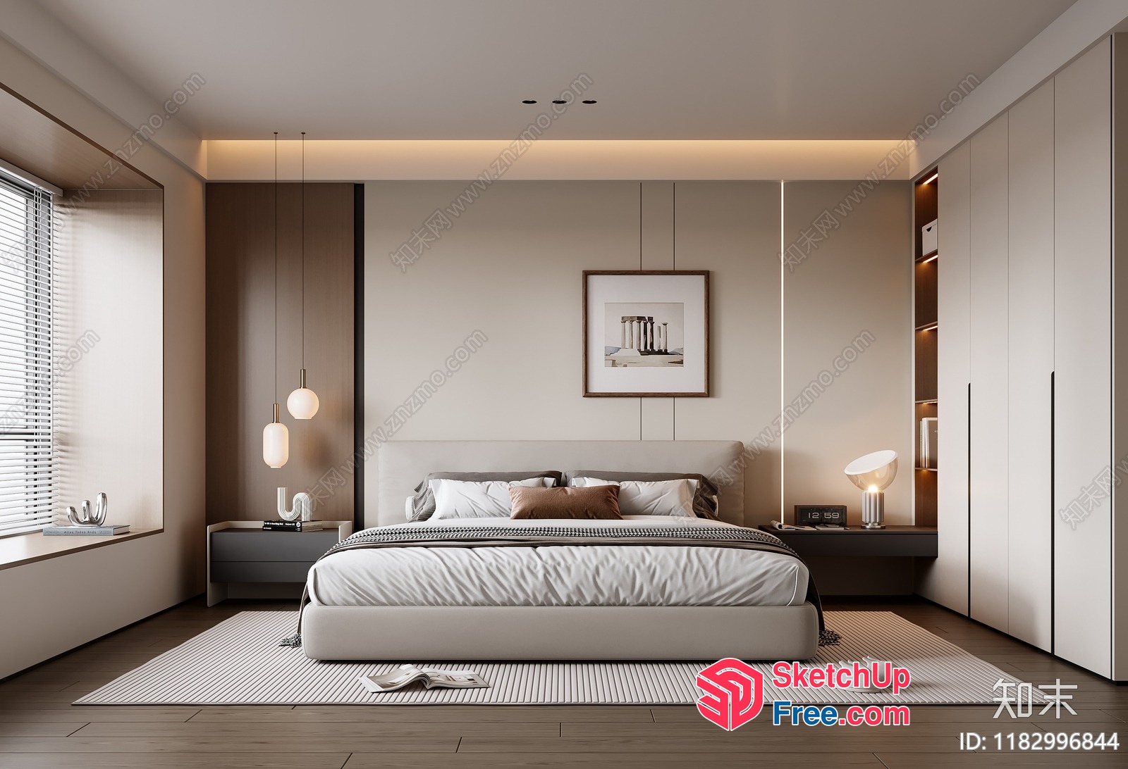 Minimalist Bedroom Interior 3D SketchUp File