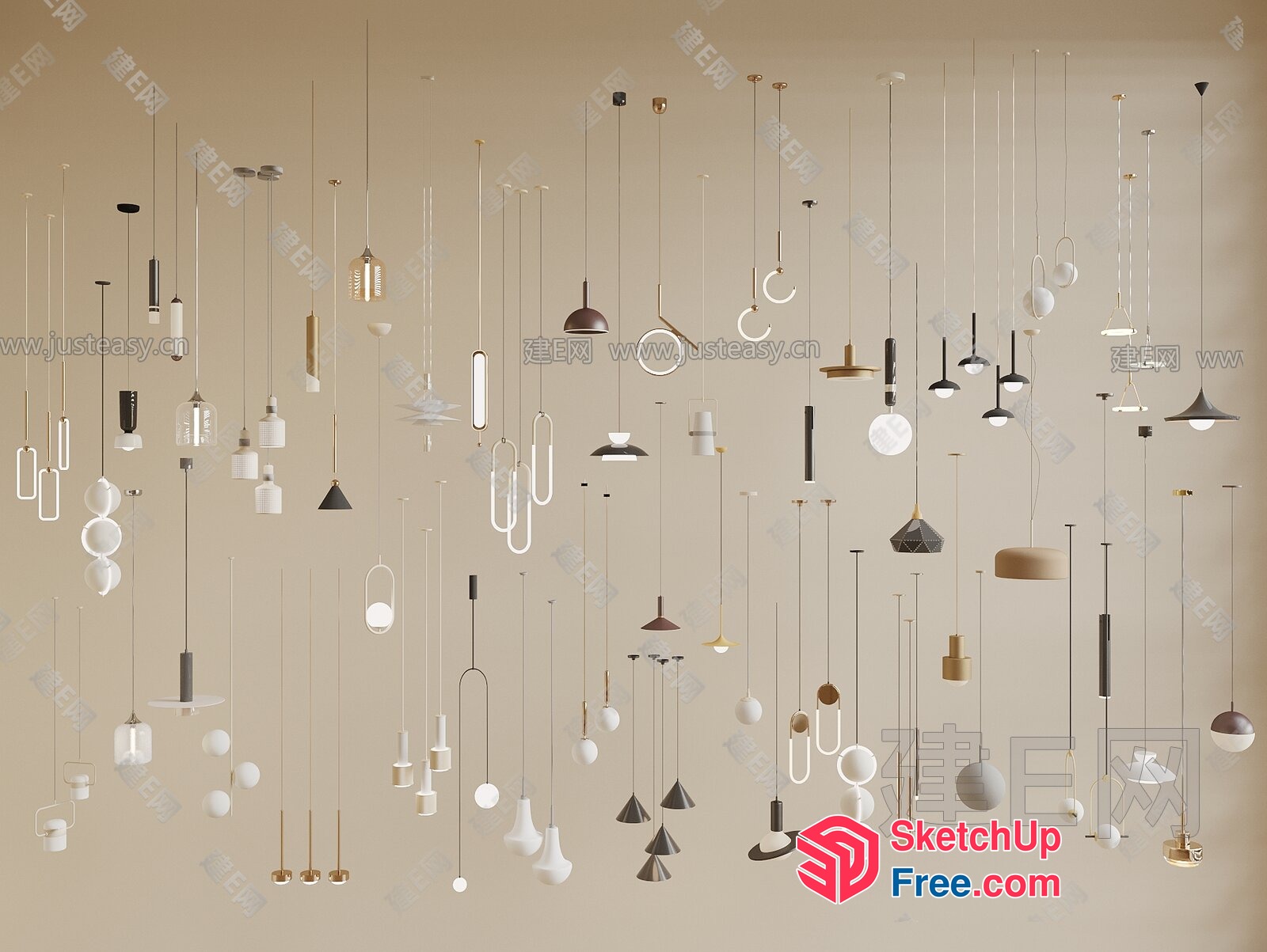 Modern Light Fixtures In Various Shapes And Styles 3D SketchUp File