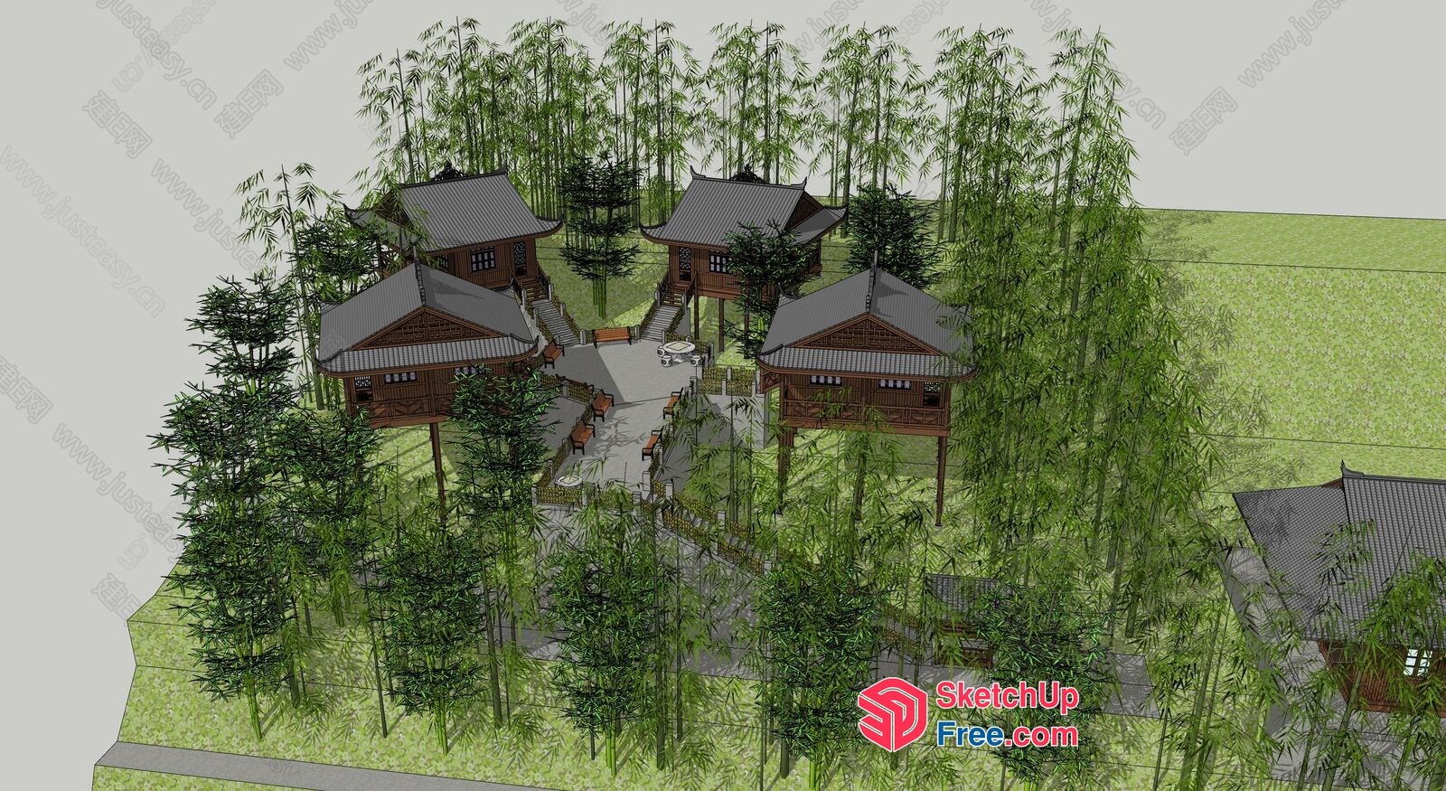 Japanese Style Homestay Exterior 3D SketchUp File
