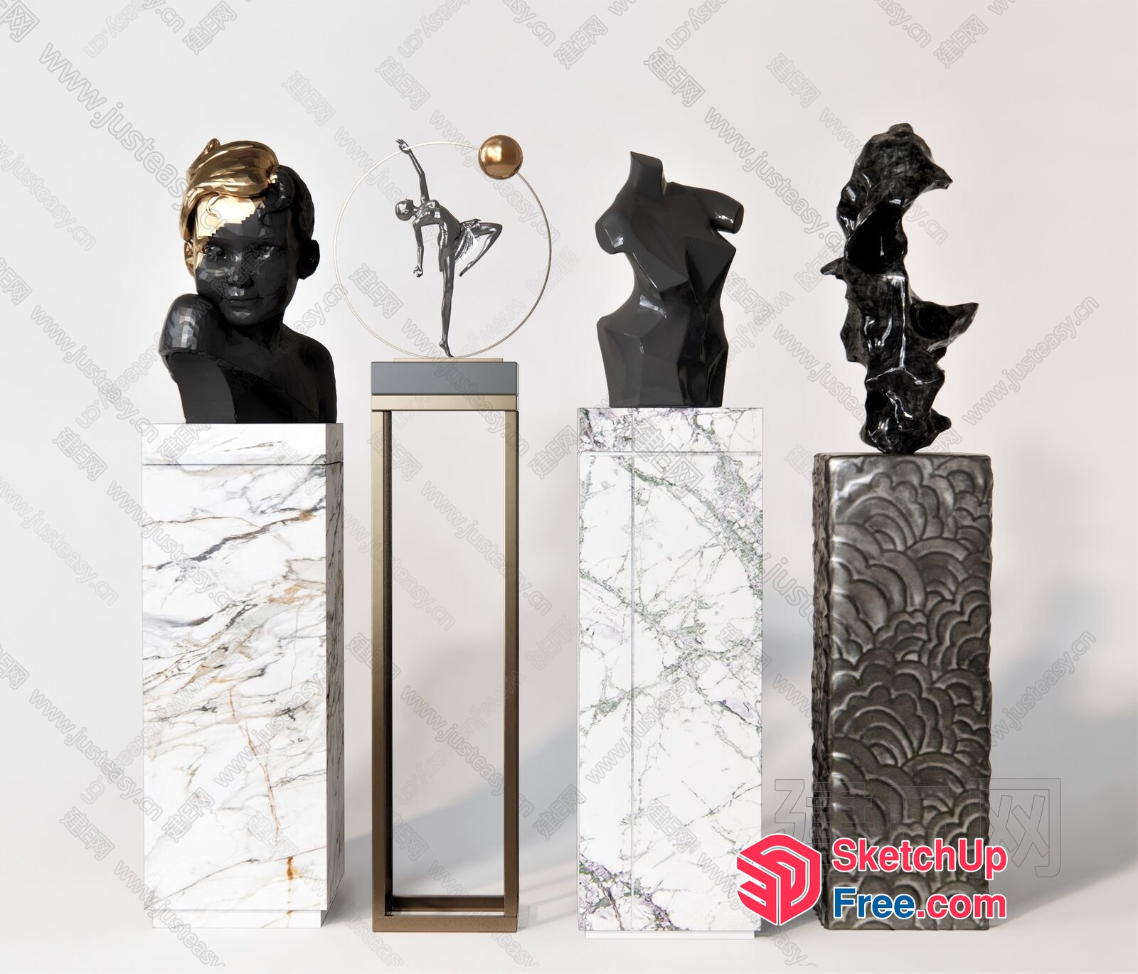 Abstract Sculpture Display 3D SketchUp File