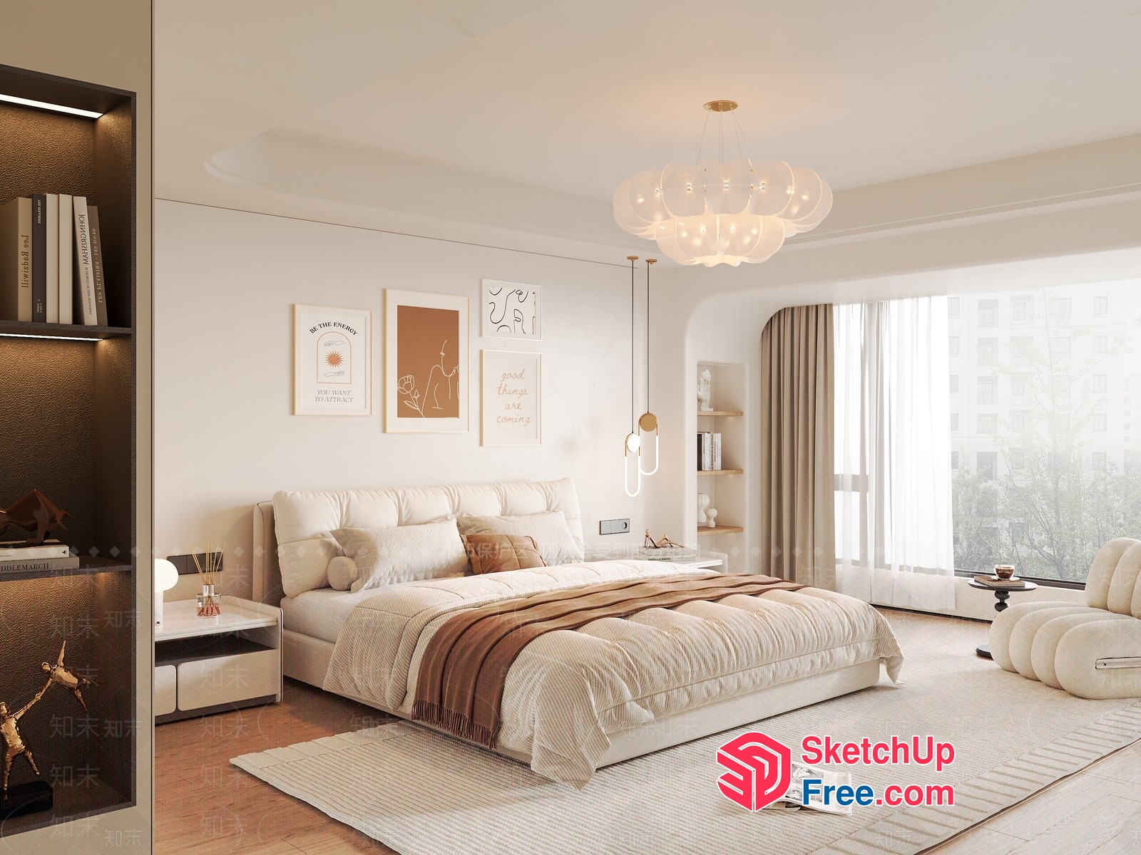 Elegant And Modern Minimalist Style Bedroom 3D SketchUp File