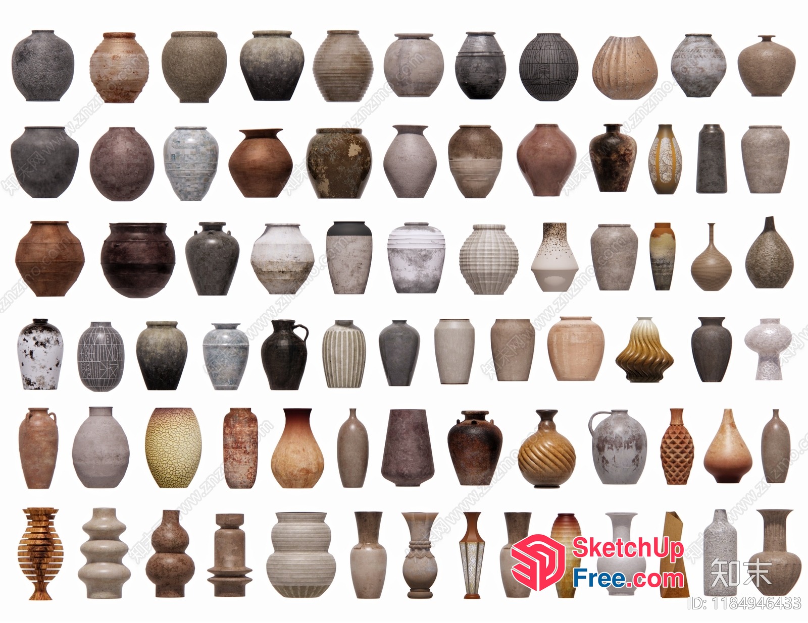 Vases Of Various Shapes And Sizes 3D SketchUp File