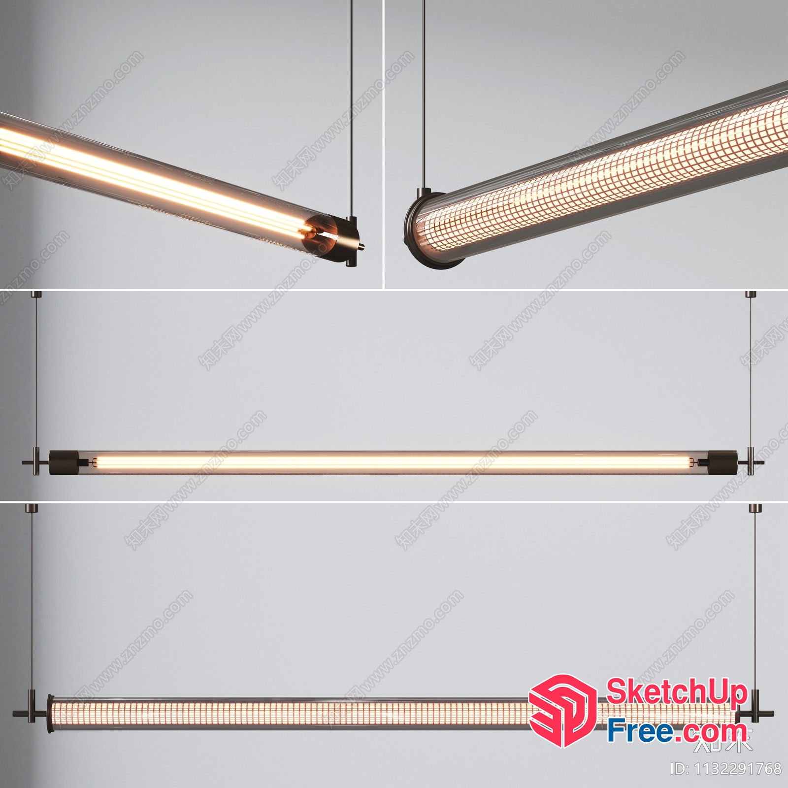 Long Linear Tube Led Light Fixtures 3D SketchUp File