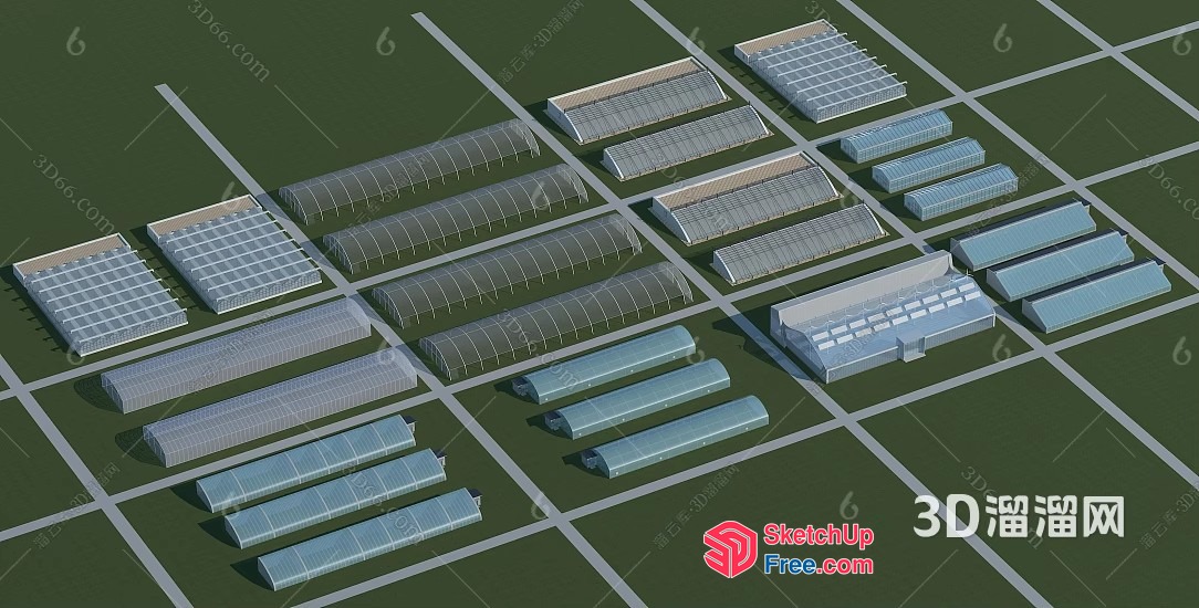 3D Industrial Park Layout 3D SketchUp File