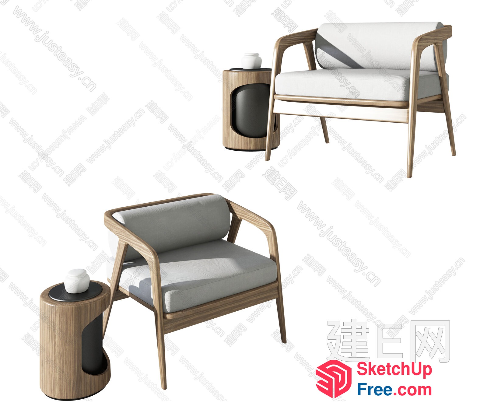 Modern Minimalist Wood Furniture 3D SketchUp File