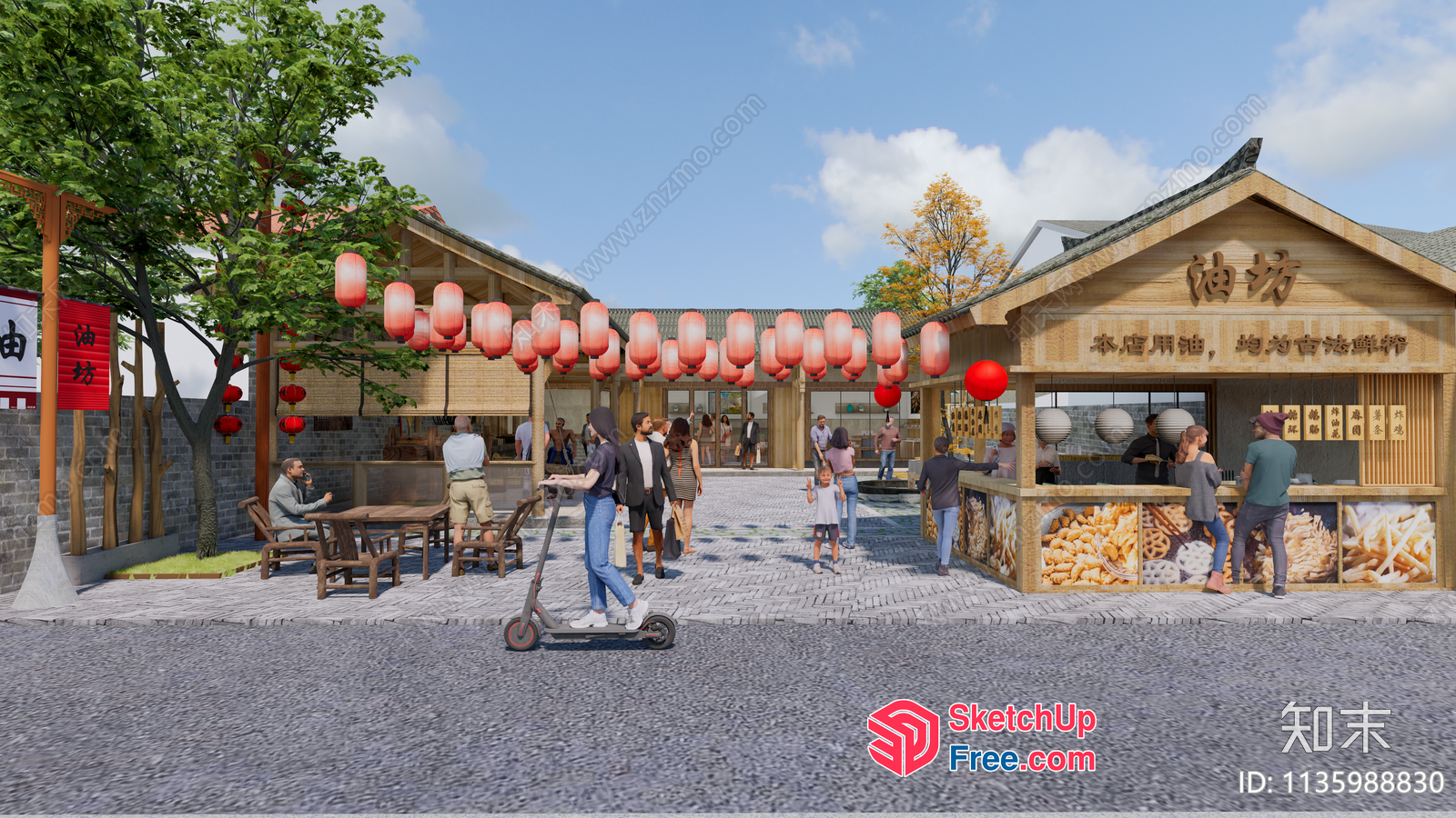 Asian Street Food Market 3D SketchUp File