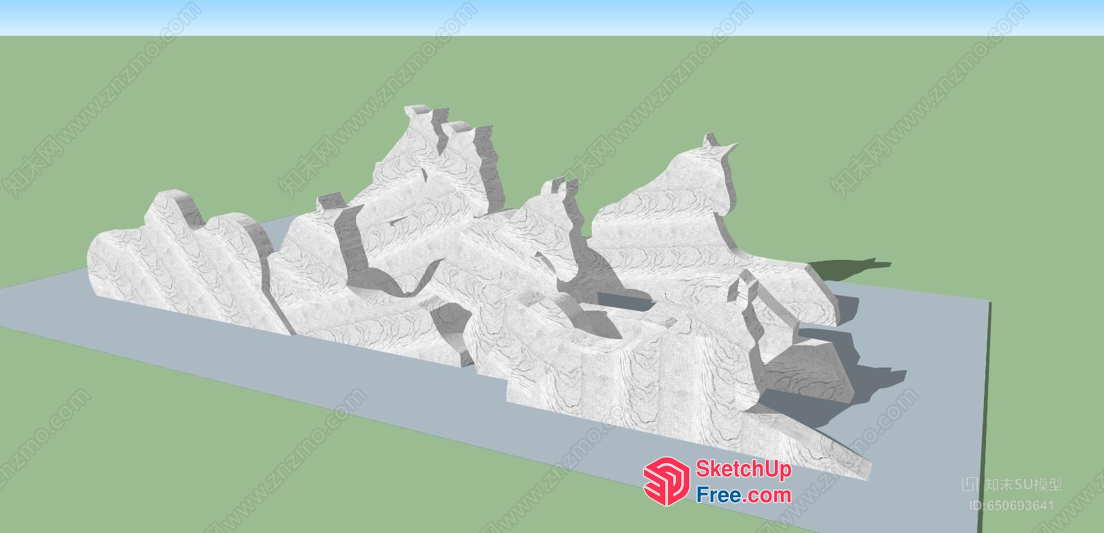 Abstract Rock Formation 3D SketchUp File