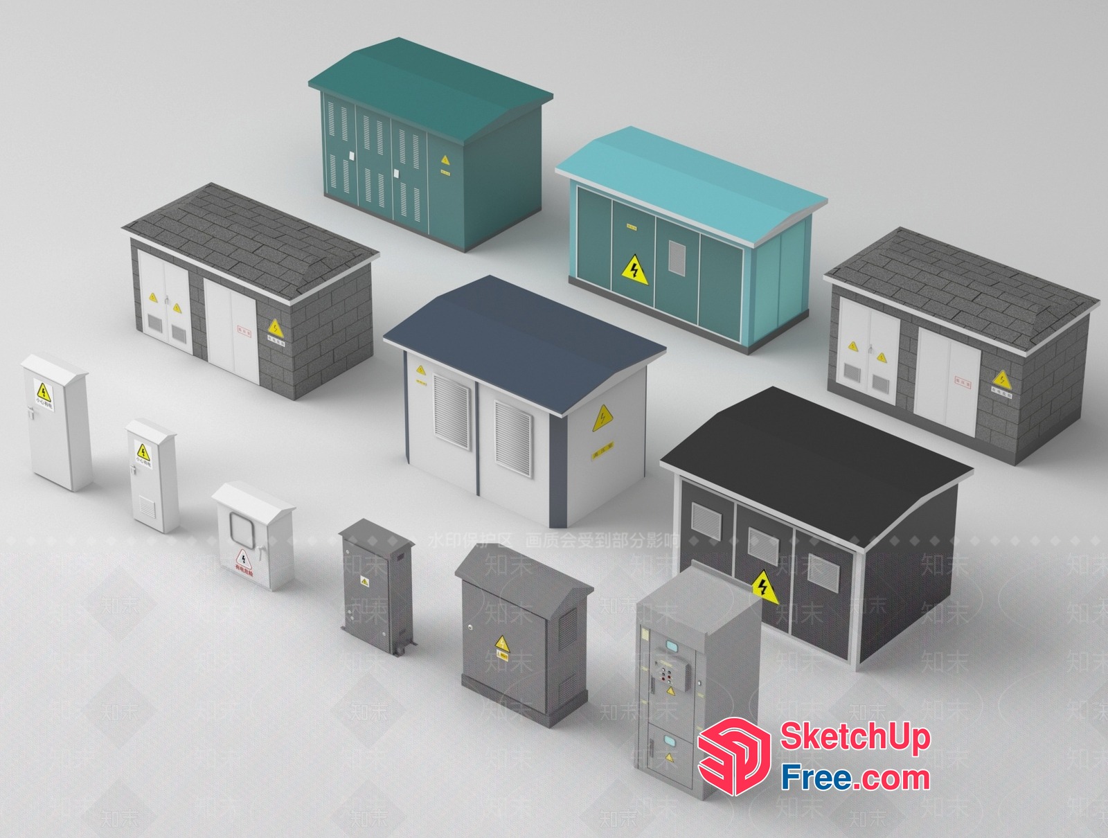 Industrial Park Buildings And Structures 3D SketchUp File