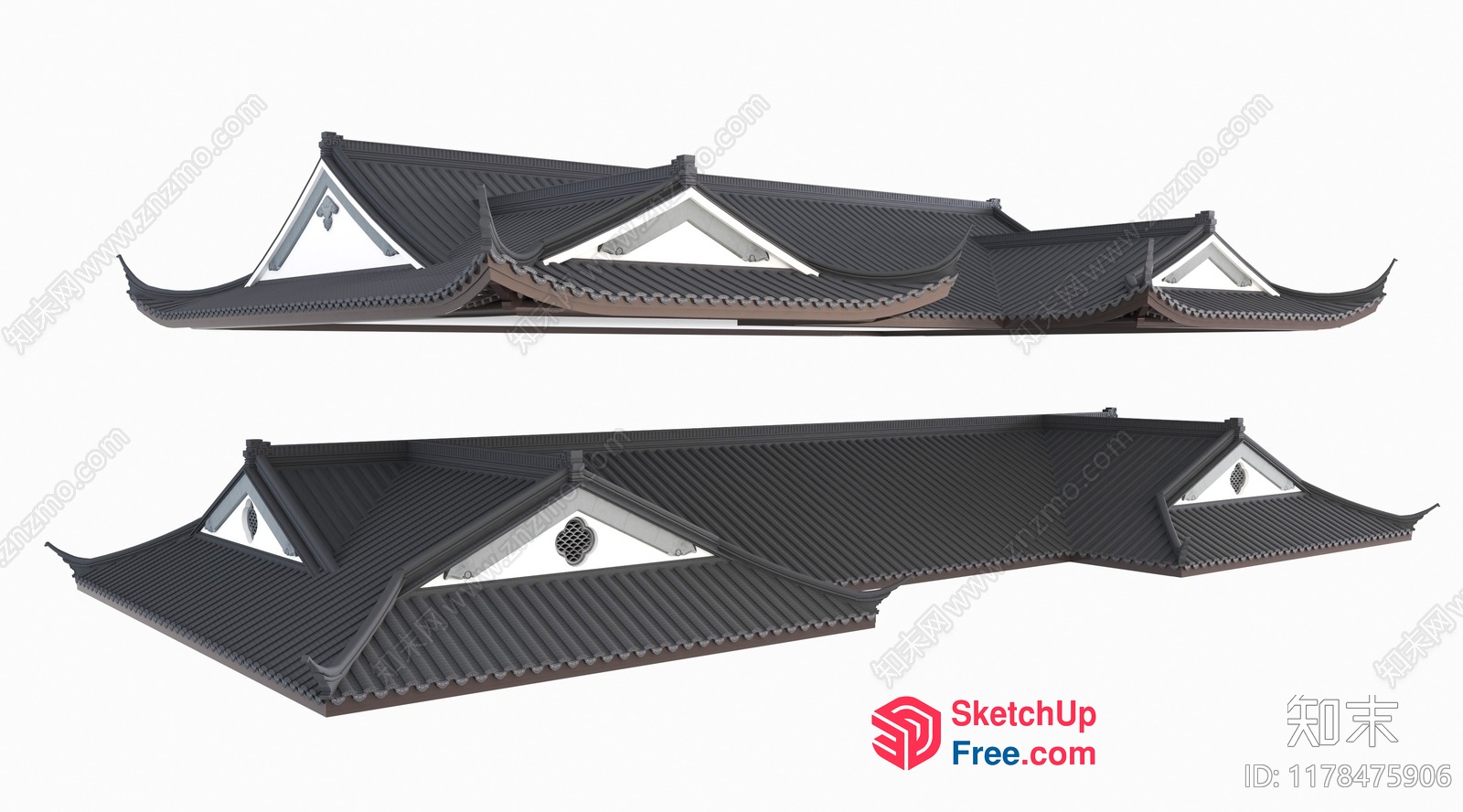 Japanese-Style Roof Synthesis 3D SketchUp File