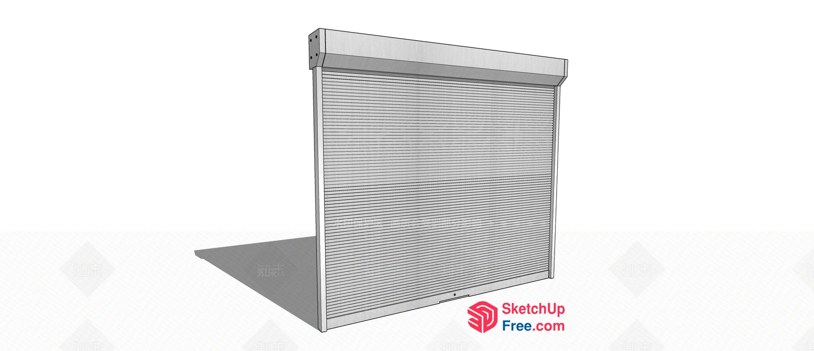 White Roller Door With Shadow 3D SketchUp File