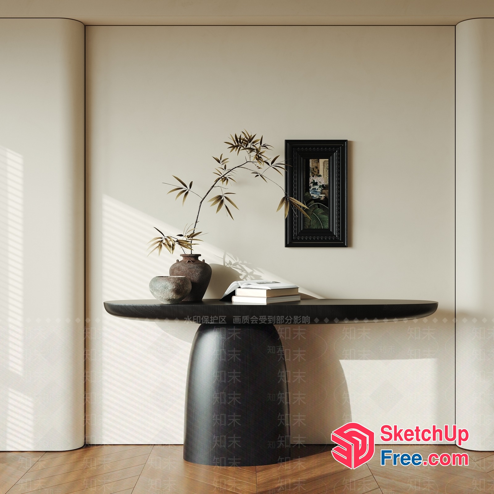 Minimalist Japanese Style Console Table 3D SketchUp File