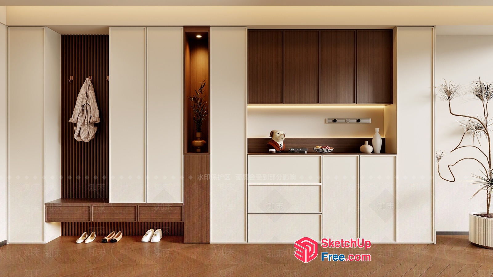 Modern Minimalist Entrance Hallway Design 3D SketchUp File