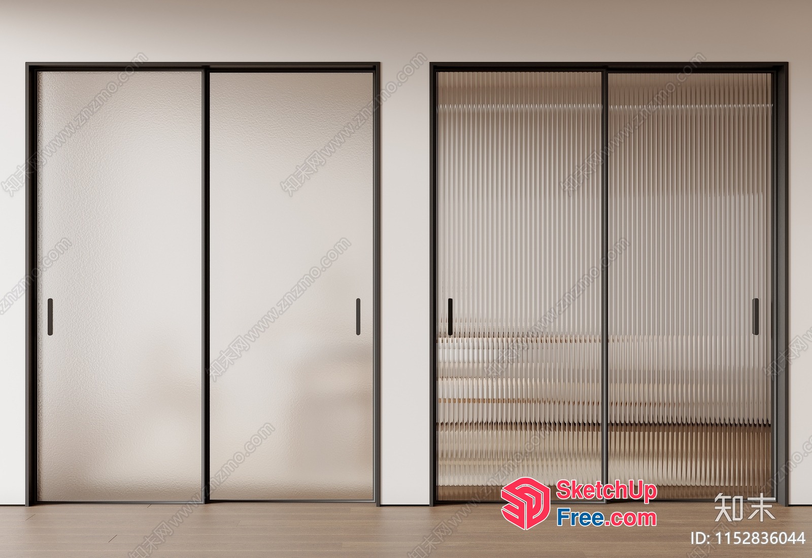 Modern Glass Door Interior 3D SketchUp File
