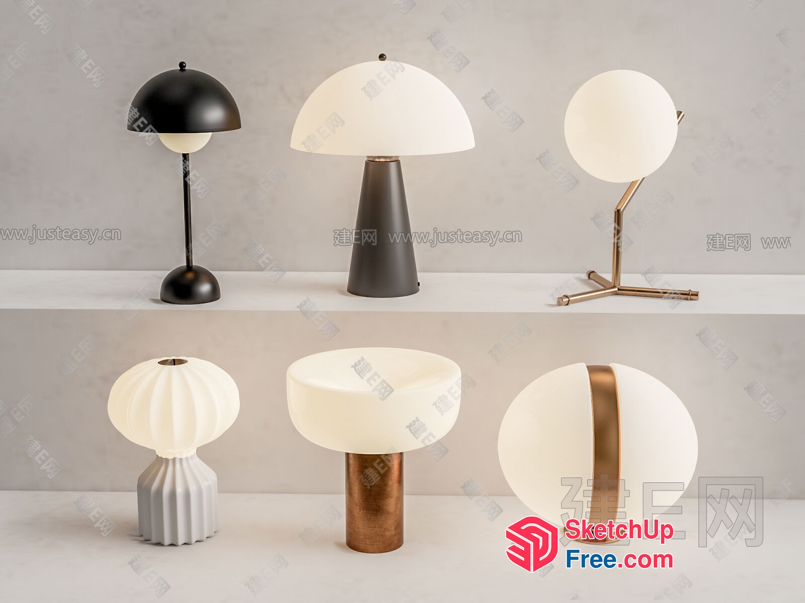Elegant Table Lamps Collection 3D SketchUp File