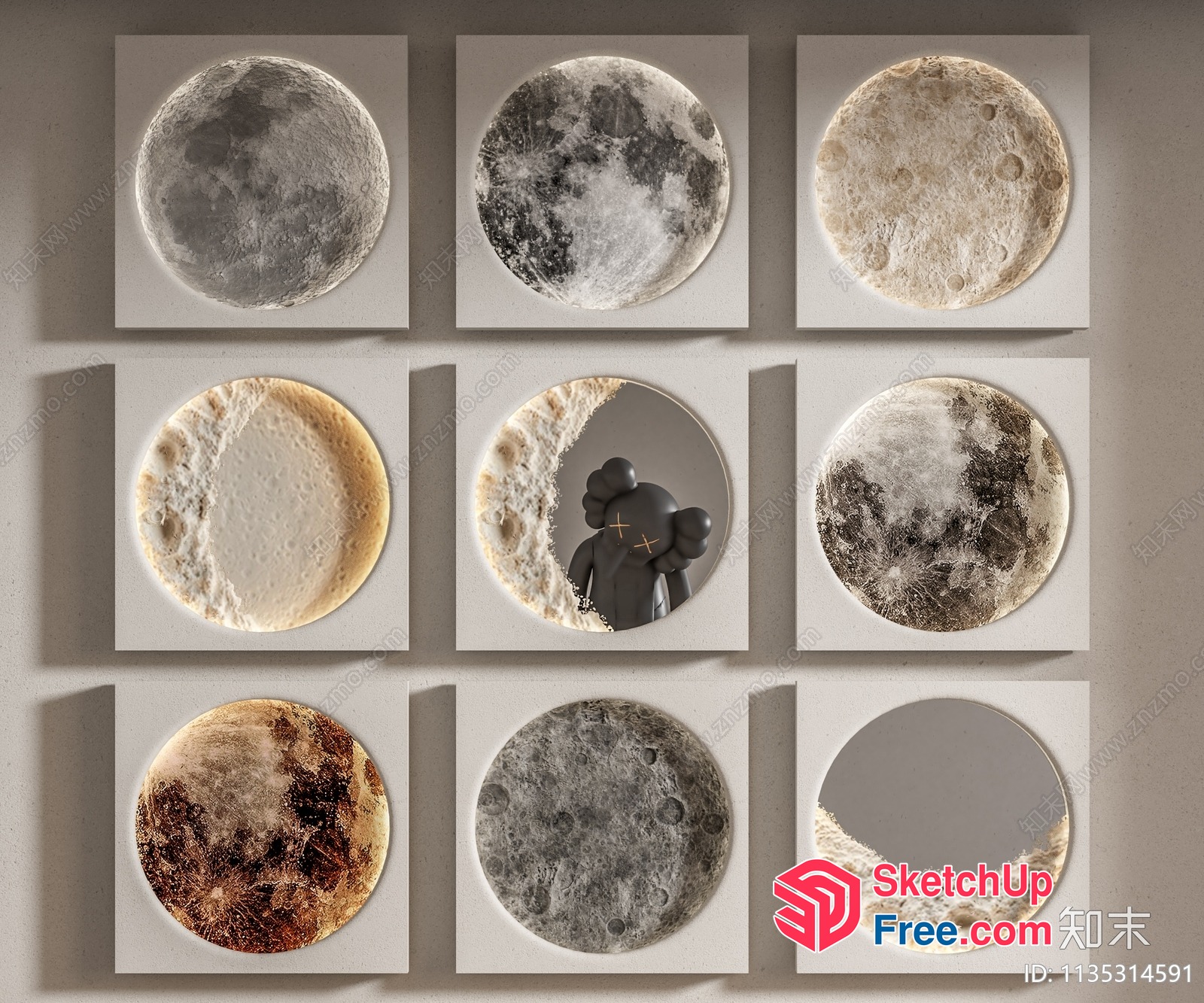 Moonlit Architectural Wall Art 3D SketchUp File