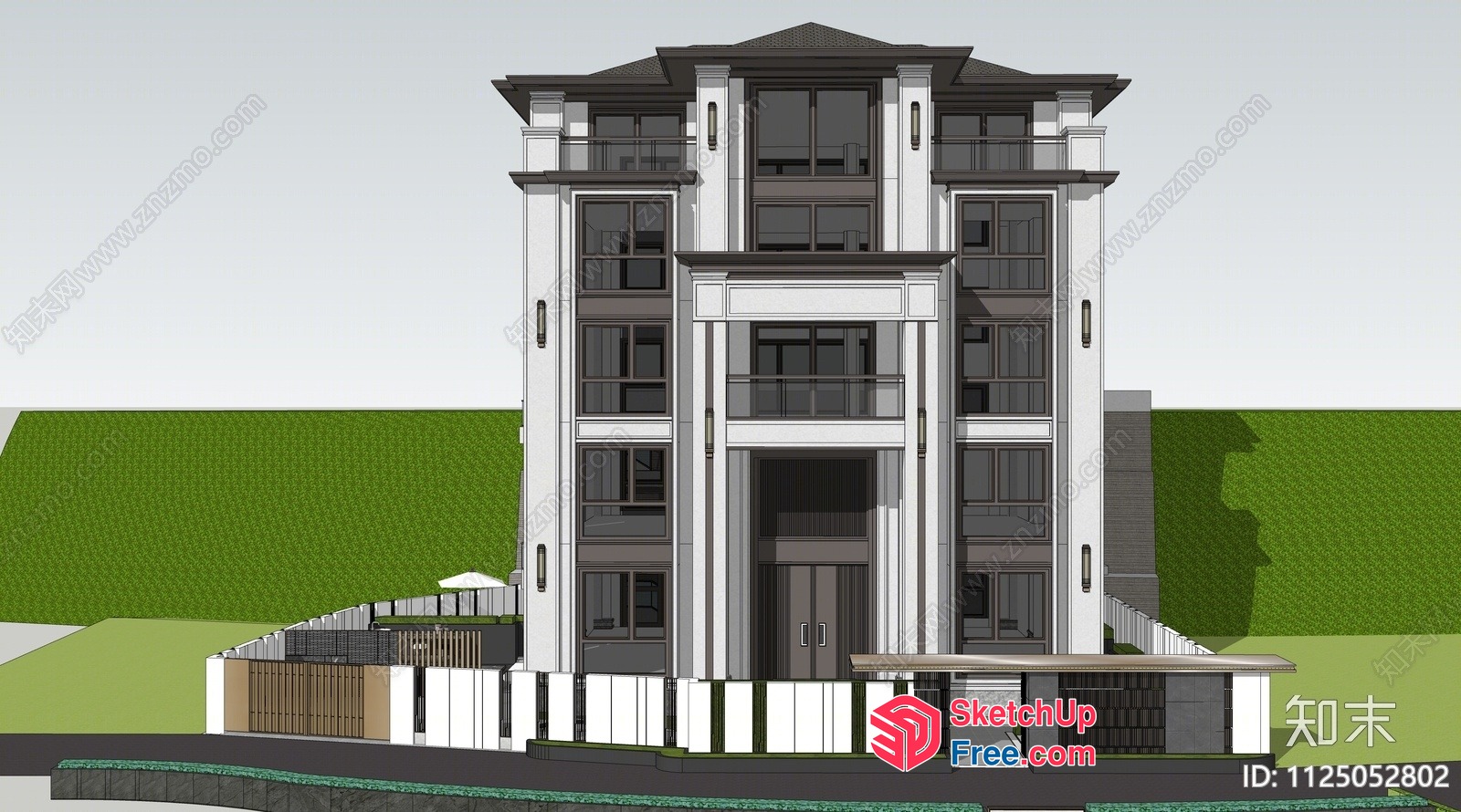 Architectural Rendering Of A Multistory Building 3D SketchUp File