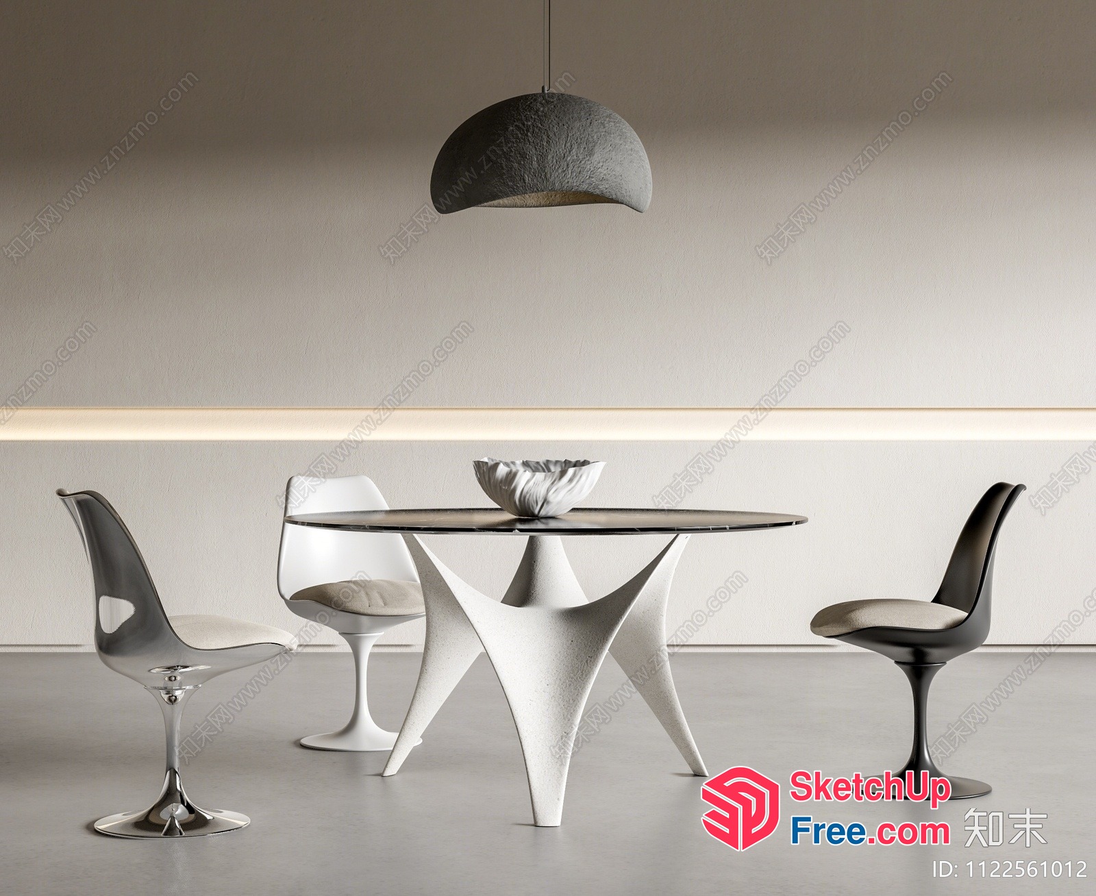 Modern Minimalist Dining Room Interior 3D SketchUp File