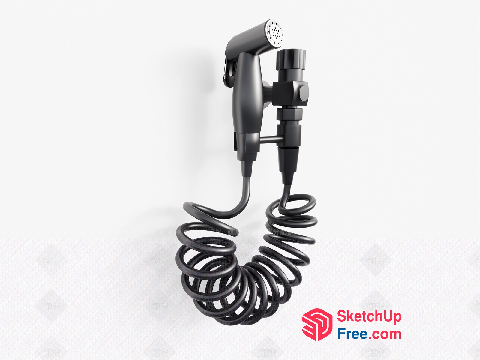 Wall-Mounted Shower Head With Hose 3D SketchUp File