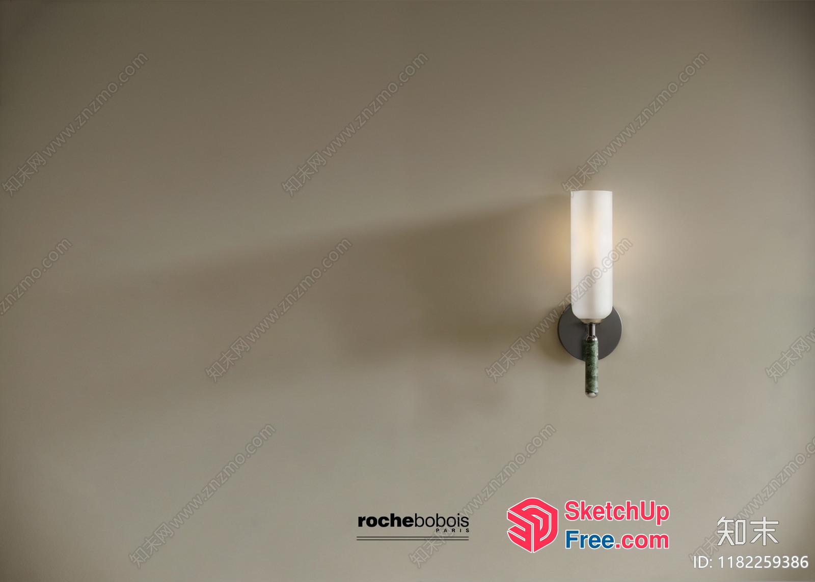 Minimalist Style Wall Sconce With Frosted Glass Shade 3D SketchUp File