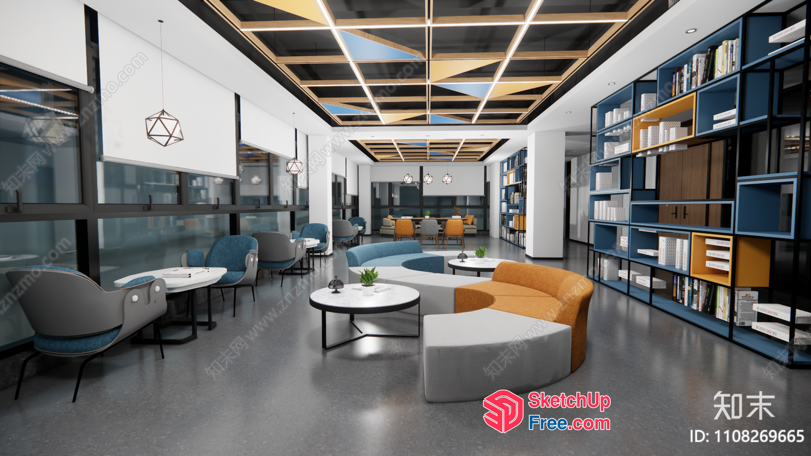 Modern Office Space With Sleek Furniture And Natural Light 3D SketchUp File