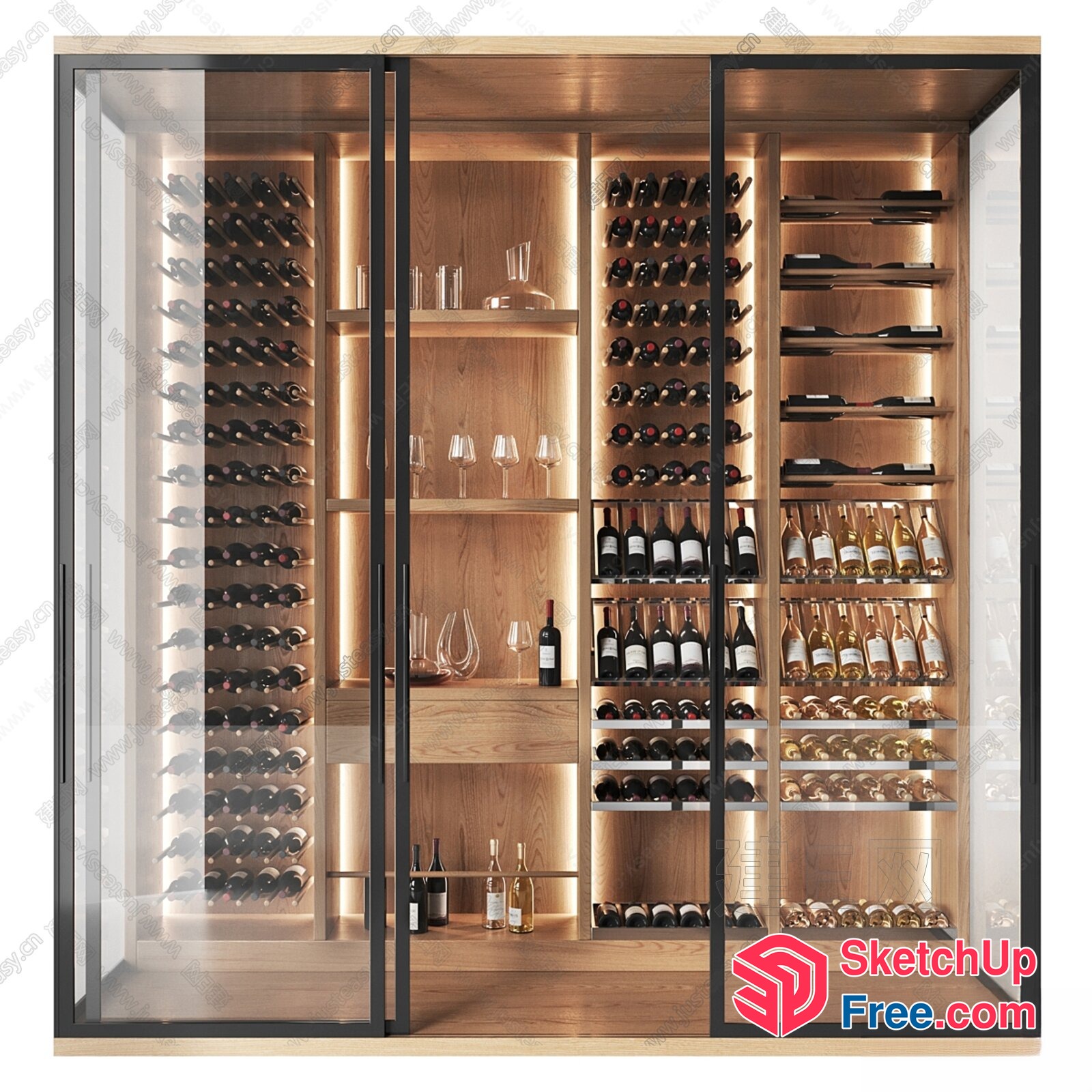 Elegant Wine Storage And Display 3D SketchUp File
