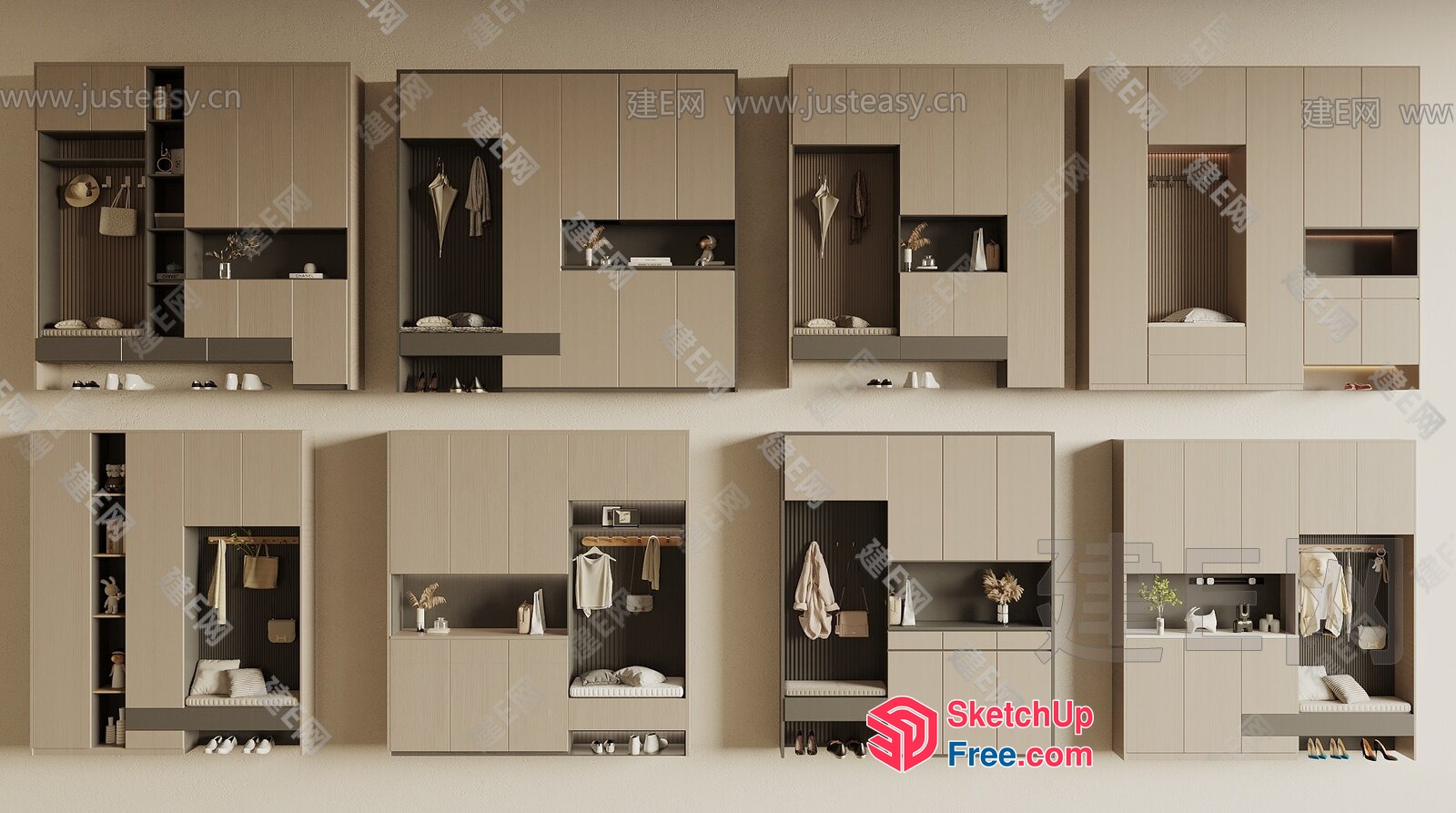 Modern Minimalist Bedroom Furniture Collection 3D SketchUp File