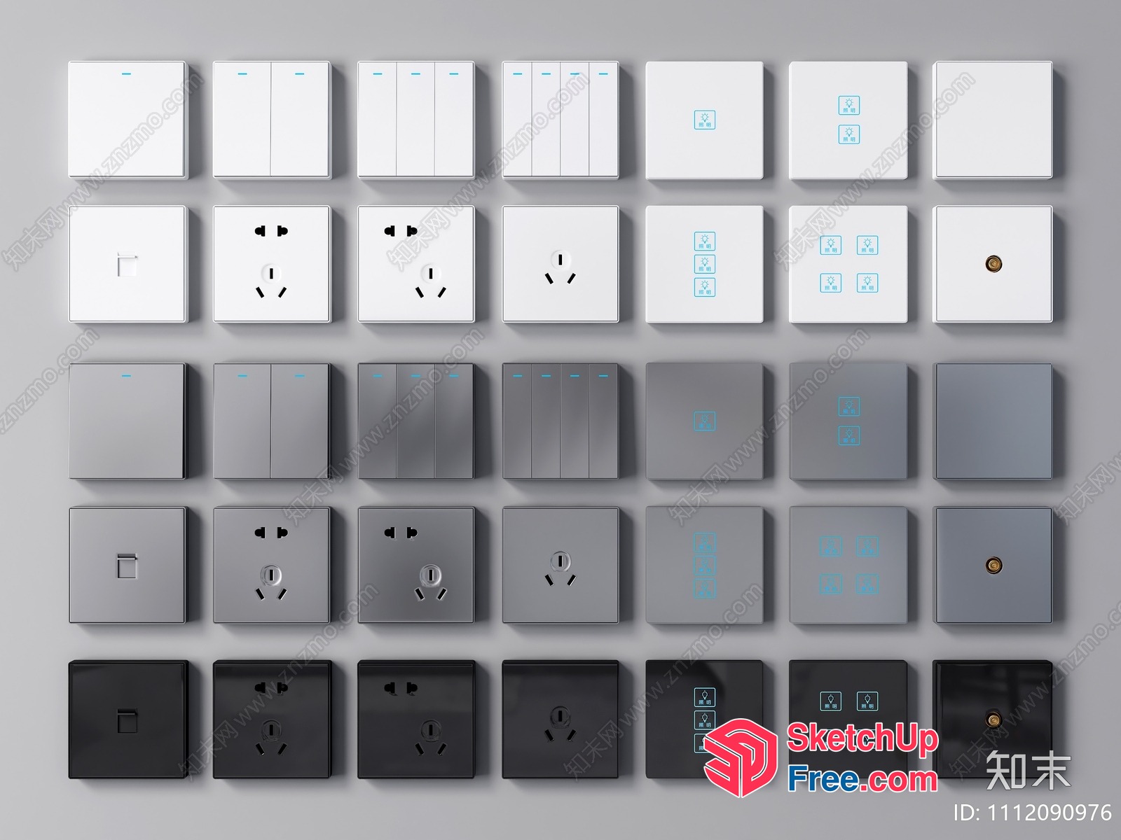 Wall Switches And Outlets Of Various Styles 3D SketchUp File