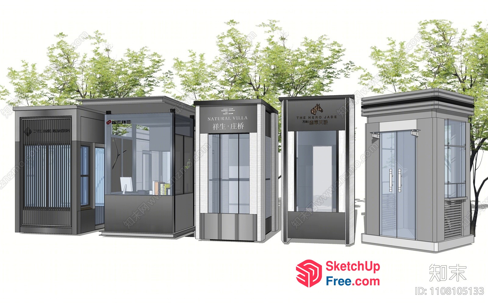 Elevator And Stairs With Glass Walls And Doors 3D SketchUp File