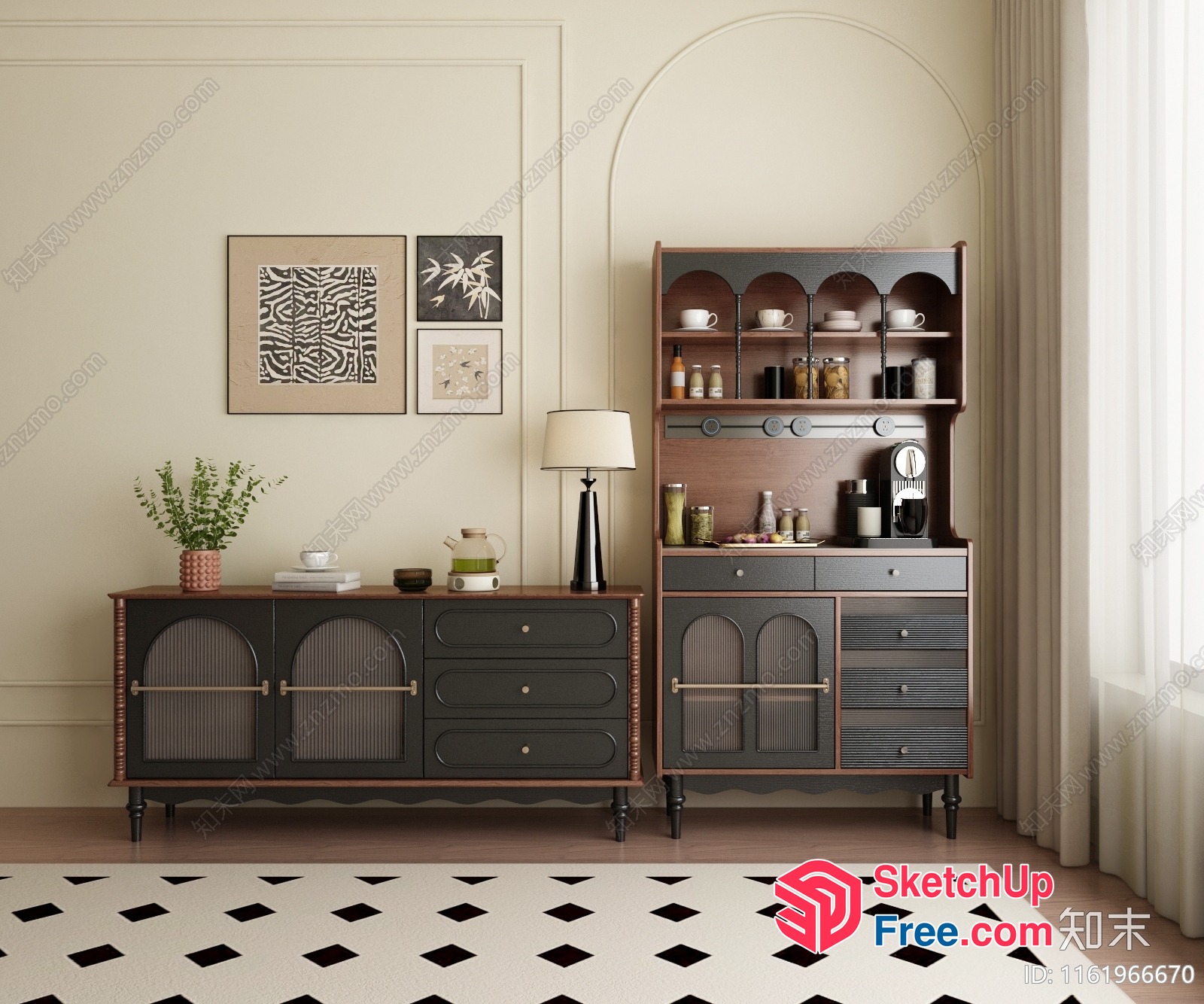 Elegant And Modern Dining Room Furniture Set 3D SketchUp File