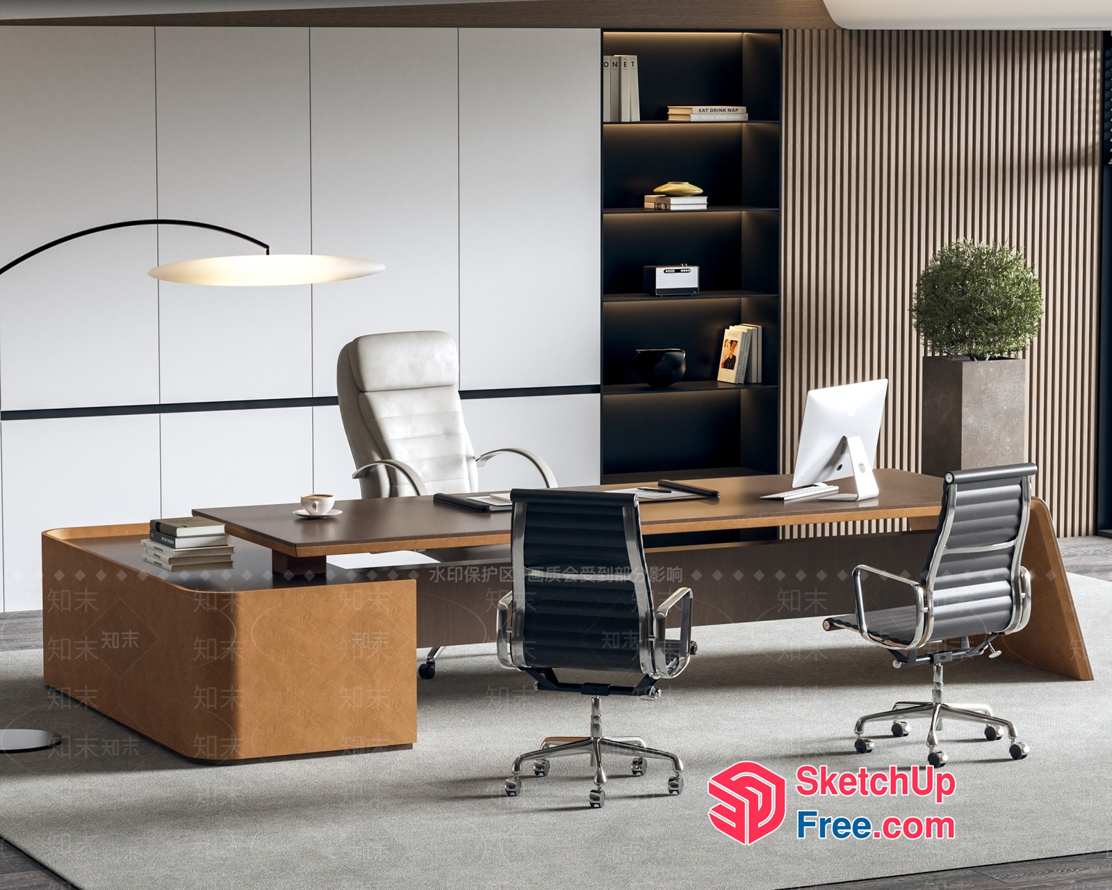 Modern Office Space With Sleek Furniture And Natural Light 3D SketchUp File